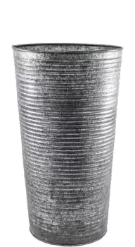 Ivyline Ribbed Galvanised Vase