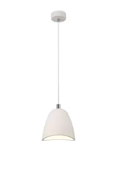 Medium Ceiling Dome Pendant, 1 x E27, White Paintable Gypsum