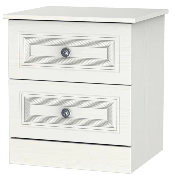 Robert Dyas Loxley Ready Assembled 2-Drawer Bedside Table -White