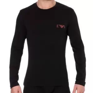 Emporio Armani Bold Monogram Cotton Long Sleeve T-Shirt - Black S