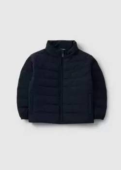 Emporio Armani Kids Classic Puffer Jacket With Logo In Navy