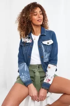 Floral Patchwork Classic Denim Jacket