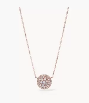 Fossil Women Pearl Disc Rose-Gold-Tone Pendant