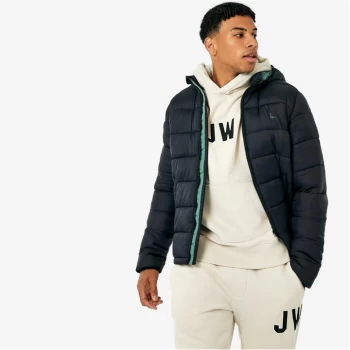 Jack Wills Eco Kershaw Hooded Puffer Jacket - Black