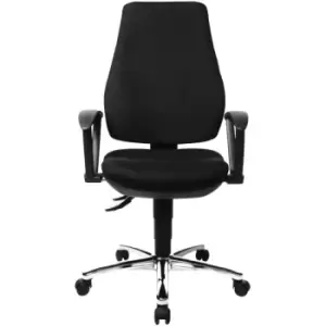 Permanent Contact Operator Chair Fixed Armrest Power Star Profi - Black