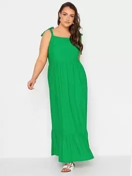 Yours Sleeveless Maxi Broidery Dress Gre, Green, Size 16, Women