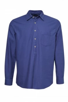 Mens French Connection Pique Pop Over Shirt Cobalt