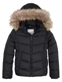 Tommy Hilfiger Girls Essential Down Jacket - Navy, Size 10 Years, Women