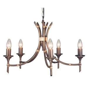 5 Light Chandelier Bronze Finish, E14