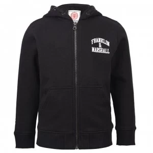 Franklin and Marshall Badge Zip Hoodie - Black