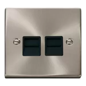 Click Scolmore Deco 2 Gang Secondary Telephone Socket - VPSC126BK