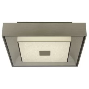 Searchlight Rhea LED Square Flush Light Silver, Crystal Sand 3000K