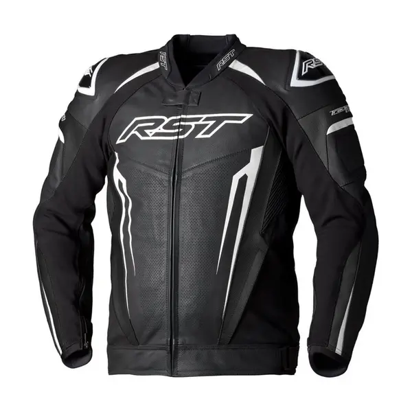 RST Tractech Evo 5 Leather Jacket Black White Black Size 54