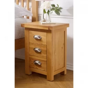 Woburn Small 3 Drawer Oak Bedside