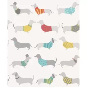 Catherine Lansfield Silly Sausage Dogs Wallpaper, Multi