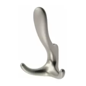 GTV - Triple Hat Coat Modern Hanger Hook Door Wall Bath 130mm - Colour Brushed Chrome - Pack of 1