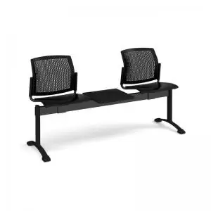 Santana perforated back plastic seating - bench 3 wide with 2 seats