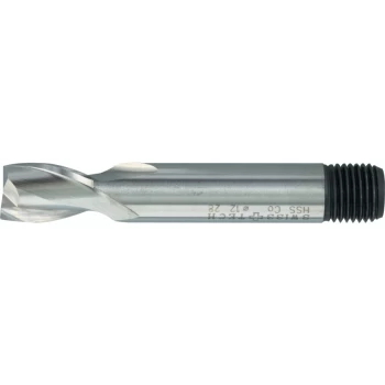 16.00MM HSS-Co 8% Threaded Shank Short Series Slot Drills - Uncoated