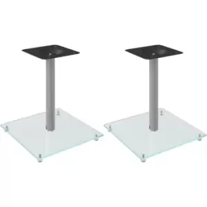 Vidaxl - Speaker Stands 2 pcs Silver Tempered Glass 1 Pillar Design Silver