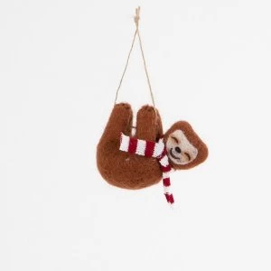 Sass & Belle Swinging Sloth With Scarf Hanging Decoration