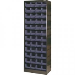 Slingsby Metal Bin Cupboard With 48 Polypropylene Bins Dark Grey Black 371835