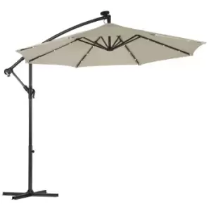 Garden Gear Solar LED Parasol with Cover - Cream