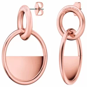 Calvin Klein Locked Earrings Rose Gold Stainless Steel Ladies Jewellery KJ8GPE100100