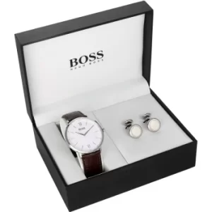 Mens Hugo Boss Cufflink Box Set Watch 157STEELWCUFFLINK