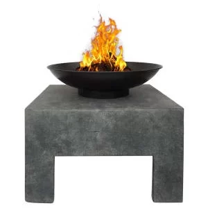 Charles Bentley Metal Outdoor Fire Pit with Square Stand