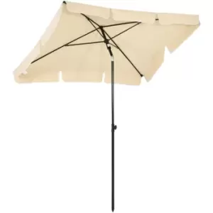 Outsunny - Aluminium Sun Umbrella Parasol Patio Rectangular 2M x 1.3M Beige - Beige