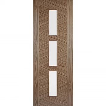 Zeus Internal Glazed Prefinished Walnut 3 Lite Door - 762 x 1981mm