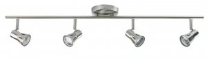 Adjustable 4 Light Spotlight Satin Chrome, GU10