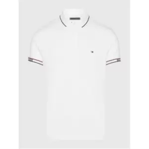 Tommy Hilfiger Knitted Tape Cuff Reg Polo - White