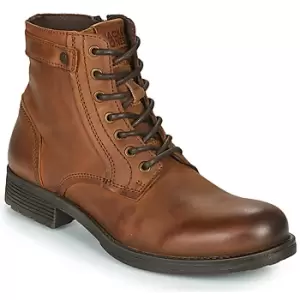 Jack Jones JFW ANGUS LEATHER ACHAT mens Mid Boots in Brown,11.5