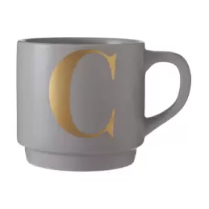 Grey Porcelain C Alphabet Mug