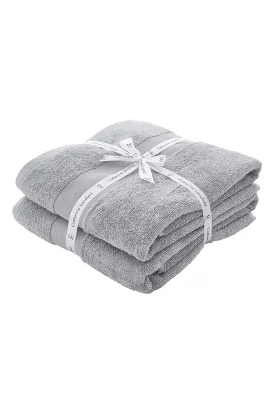 Catherine Lansfield Anti Bacterial' Cotton Towels (Pair) Silver