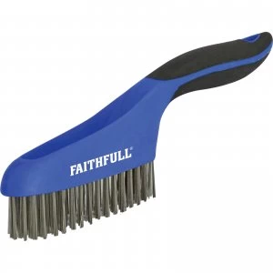 Faithfull Stainless Steel Wire Scratch Brush 4 Rows