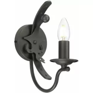 Loops - Wall Light Sconce Black Steel Black Candle Holder Tube Graphite LED E14 60W