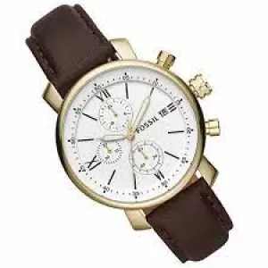 Fossil Mens Rhett Chronograph Leather Watch - Brown