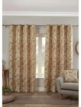 Miami Palm Lined Eyelet Curtains