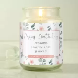 Personalised Floral Lidded Scented Jar Candle