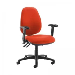 Jota high back operator chair with folding arms - Tortuga Orange