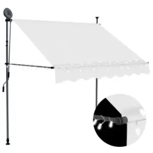 Vidaxl Manual Retractable Awning With LED 150cm Cream