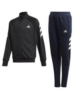 adidas Boys XFG Tracksuit - Black/Navy, Blue, Size 11-12 Years