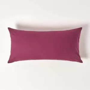 Plum Continental Egyptian Cotton Pillowcase 200 Thread Count, 40 x 80cm - Plum - Plum - Homescapes