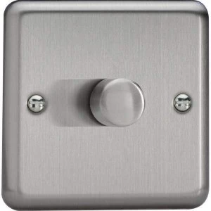 Varilight Classic 1-Gang 2-Way Push-On/Off Rotary LED Dimmer - Matt Chrome - JSP401