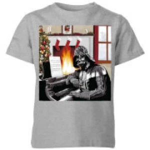 Star Wars Darth Vader Piano Player Kids Christmas T-Shirt - Grey - 5-6 Years