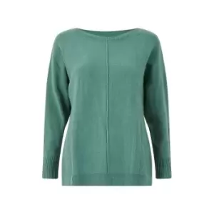 Yumi Green Relaxed Knitted Jumper - Green