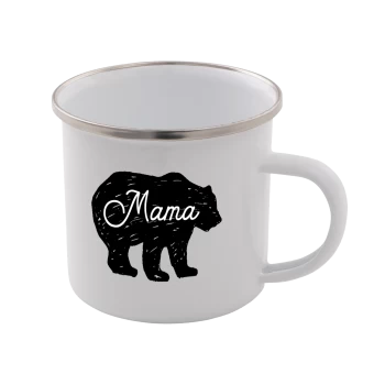 Mama Bear Enamel Mug - White