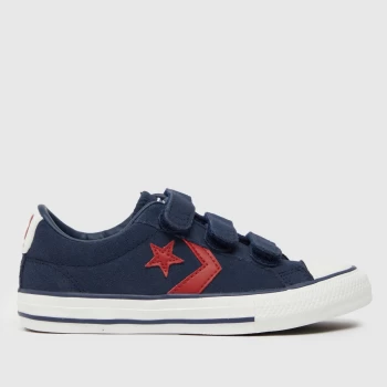 Converse Navy & Red Star Player Ev 3v Trainers Youth